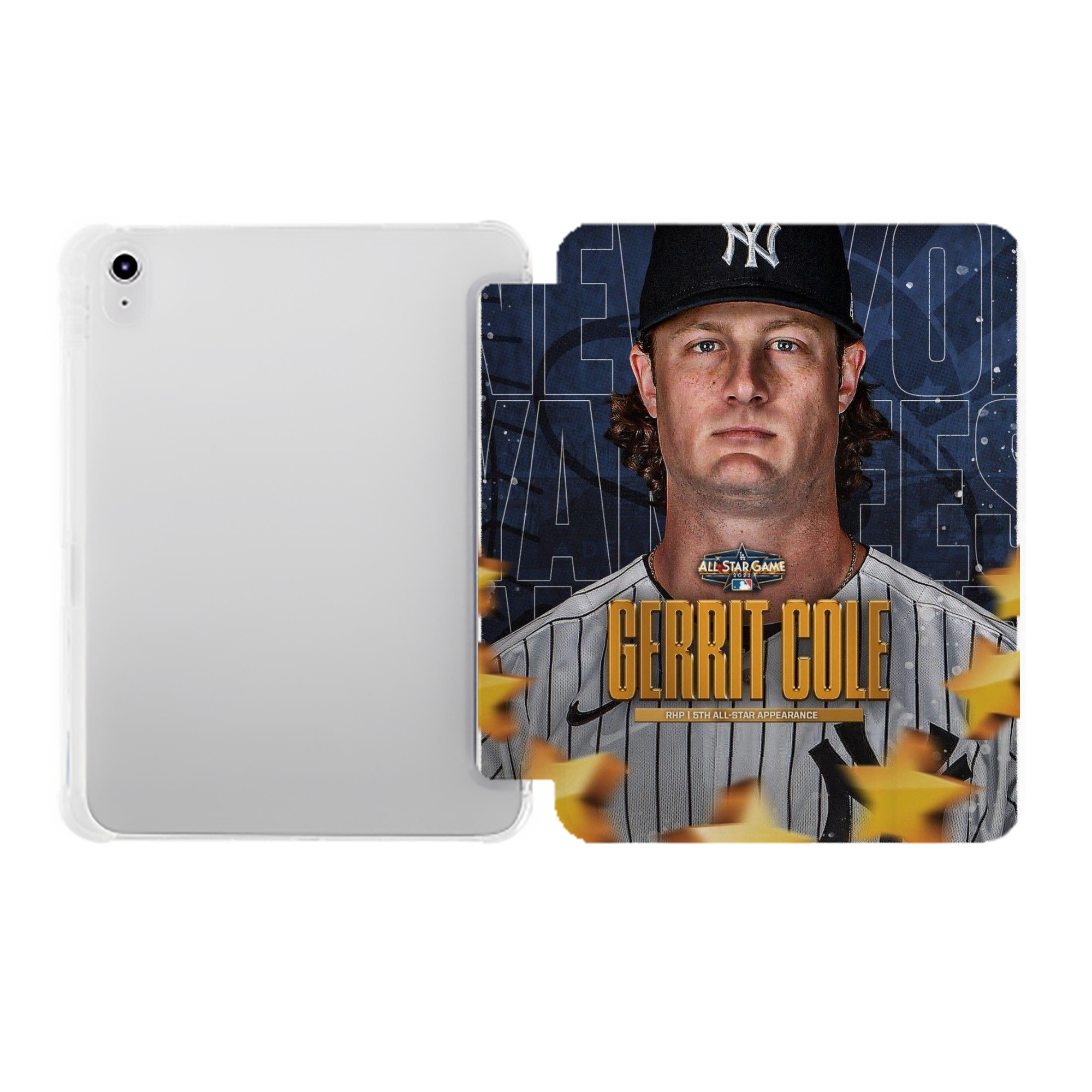 Gerrit Cole 5 Premium Tri-Fold PU Leather & Silicone IPad Case With Pencil Slot – Fits 9.5,10.5,10.9 – Adjustable Stand, Slim, Protective